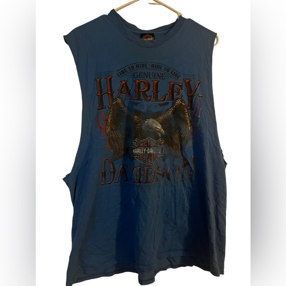 Men’s Harley Davidson cutoff t-shirt. Awesome graphics! Size xl. No size tag